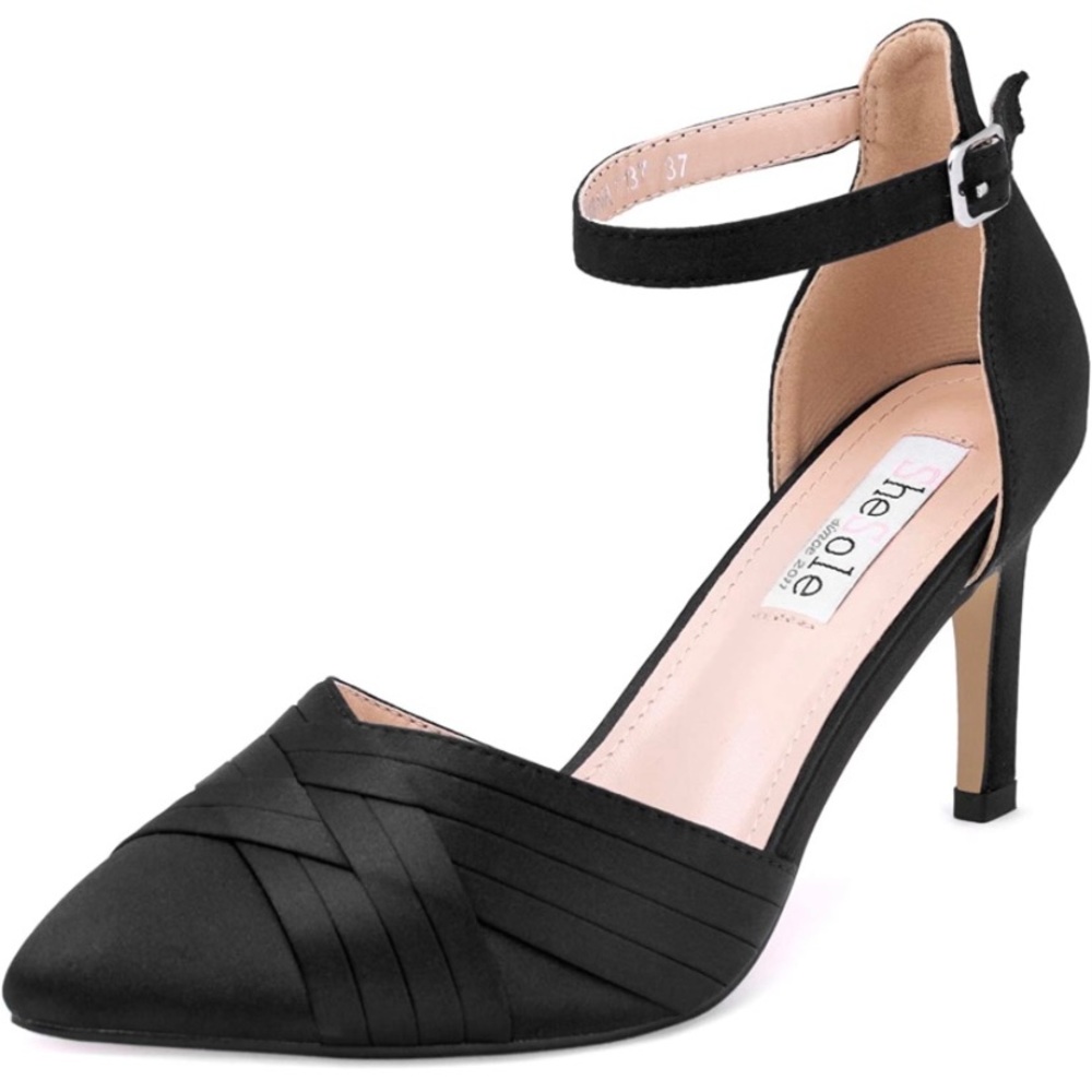 Formal Satin Black Heels